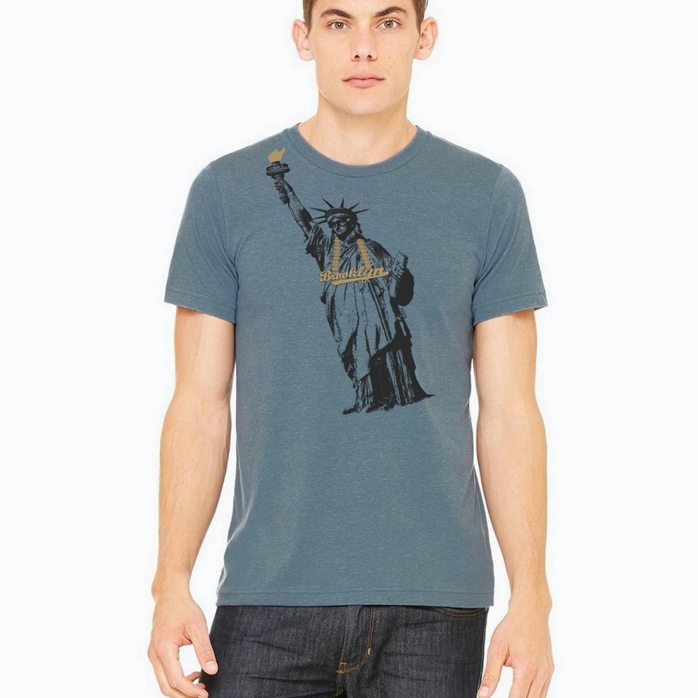 Paste Brooklyn Liberty men’s size medium navy crew neck short sleeve tshirt